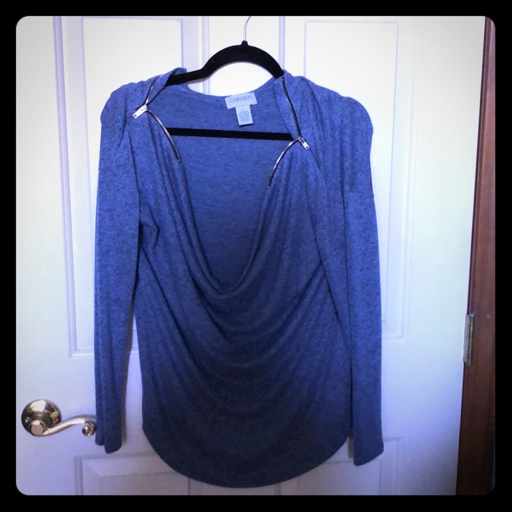 Blue soft slight scoop neck sweater size L
